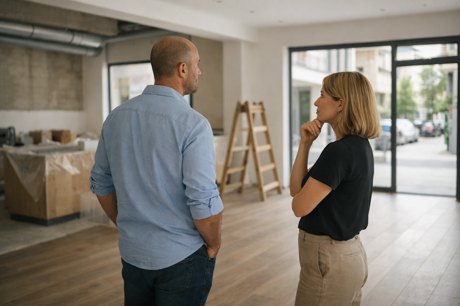 בעלי עסק בודקים נכס מסחרי לפני החלטה אם לקנות או לשכור