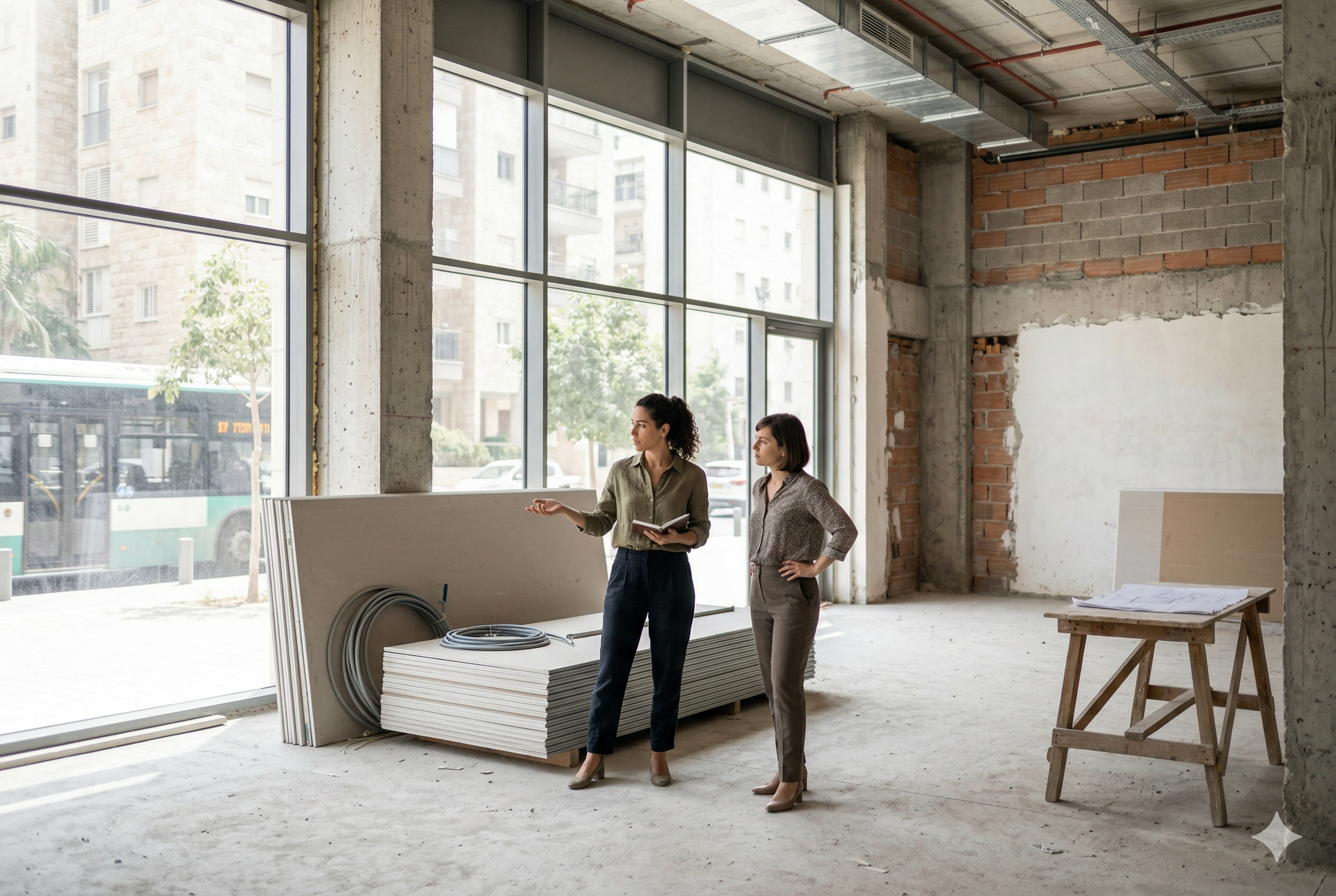 בעלי עסק בודקים נכס מסחרי לפני החלטה אם לקנות או לשכור