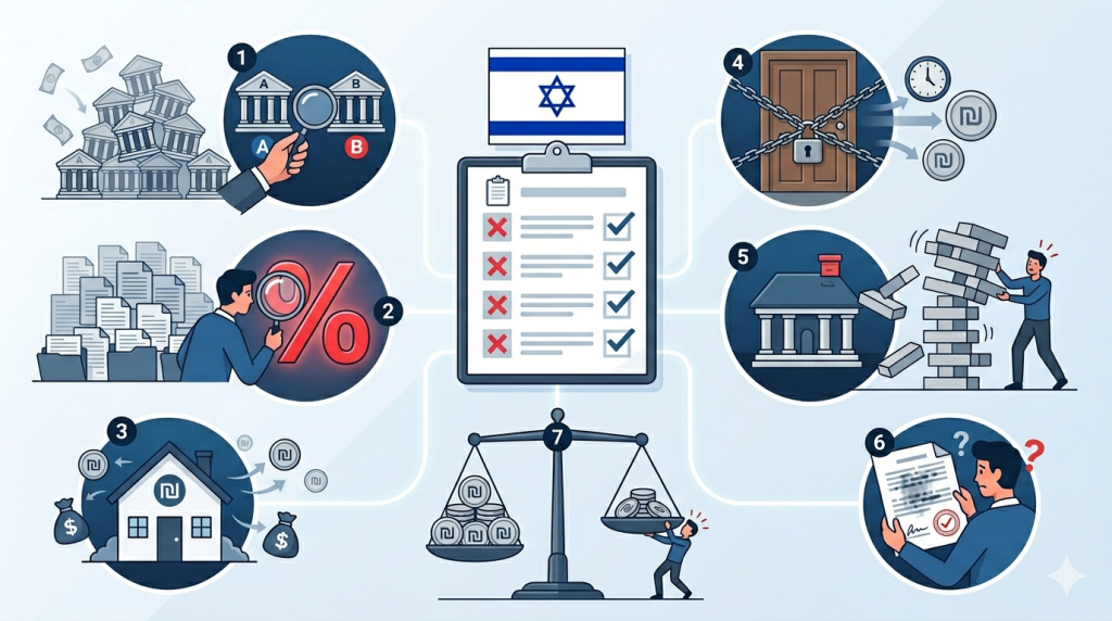 אינפוגרפיקה על טעויות נפוצות בעת לקיחת משכנתא בישראל